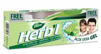 Зубна паста-гель Алое Вера 150 г + щітка Dabur Herb'l Toothpaste Aloe Vera Gel