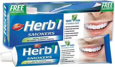 Зубна паста для курців 150 г + щітка Dabur Herb'l Smokers Toothpaste