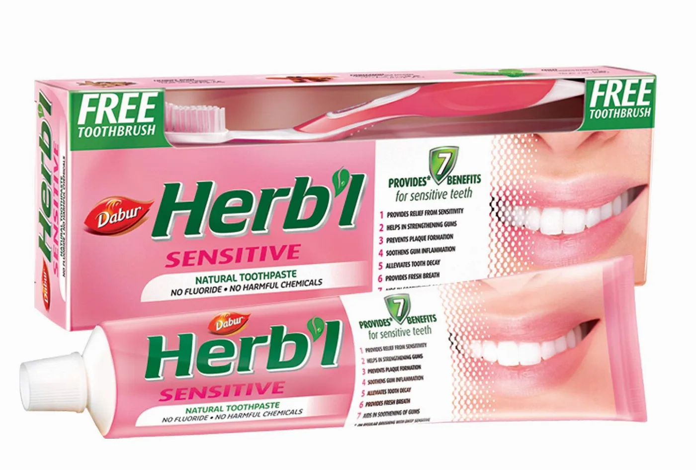 Зубна паста для чутливих зубів 150 г + щітка Dabur Herb'l Toothpaste Sensitive