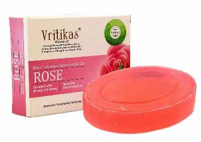 Натуральне мило Троянда з гліцерином 75 г Vritikas Aloevera Glycerine Gel Bar Rose