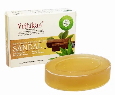Натуральне мило Сандал із гліцерином 75 г Vritikas Aloevera Glycerine Gel Bar Sandal
