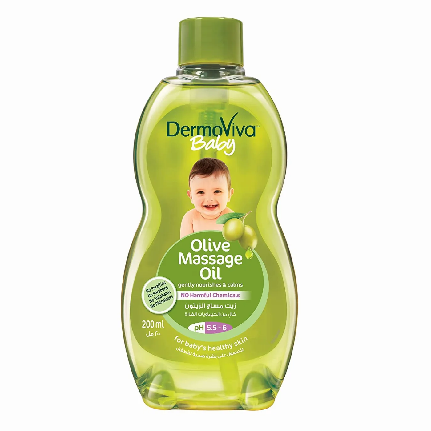 Олія масажна дитяча з оливковою олією 200 мл Dabur Dermoviva Baby Olive Massage