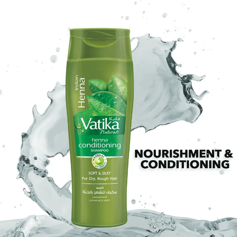 Шампунь з хною для сухого та пошкодженого волосся 400 мл Dabur Vatika Henna Shampoo Soft and Silky 400ml