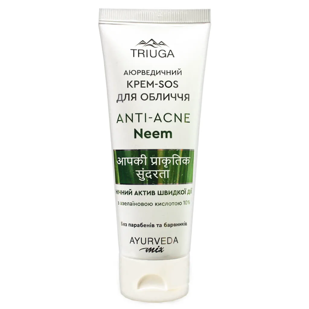 Крем-SOS для обличчя Нім (нічний актив) 75 мл Triuga Ayurveda Mix Anti-acne Neem