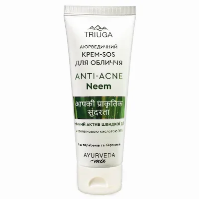 Крем-SOS для обличчя Нім (нічний актив) 75 мл Triuga Ayurveda Mix Anti-acne Neem