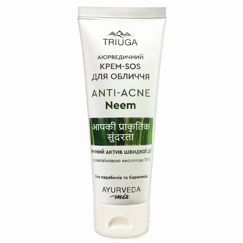 Крем-SOS для обличчя Нім (нічний актив) 75 мл Triuga Ayurveda Mix Anti-acne Neem