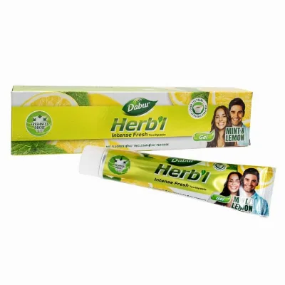 Зубна паста Свіжий гель Мʼята Лимон 150 г Dabur Herb'l Intense Fresh Gel Toothpaste Mint and Lemon 150 g