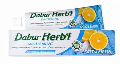Зубна відбілююча паста 150 г Dabur Herb'l Salt & Lemon Toothpaste 150 g