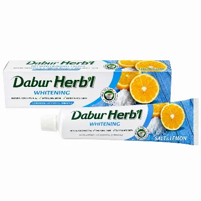 Зубна відбілююча паста 150 г Dabur Herb'l Salt & Lemon Toothpaste 150 g