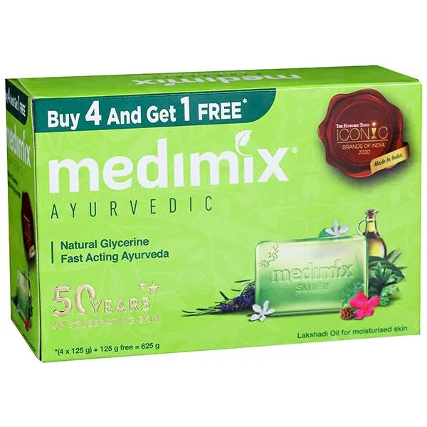 Мило зволожуюче з гліцерином і маслом лакшаді 125 г / 5 шт Medimix Soap with Glycerine and Lakshadi Oil 5