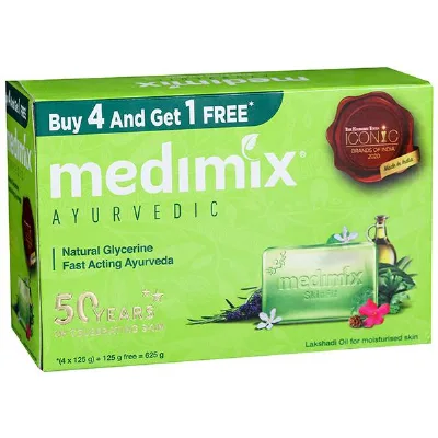Мило зволожуюче з гліцерином і маслом лакшаді 125 г / 5 шт Medimix Soap with Glycerine and Lakshadi Oil 5