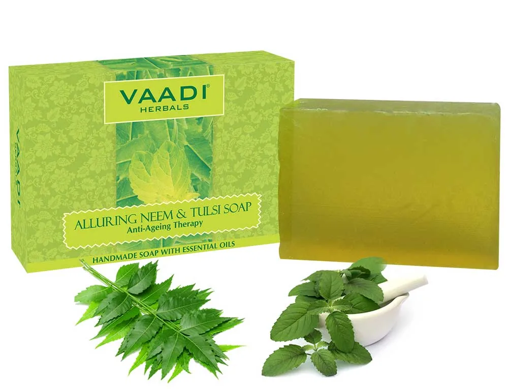 Мыло Ним и Туласи 75 г Vaadi Herbals Alluring Neem-Tulsi Soap