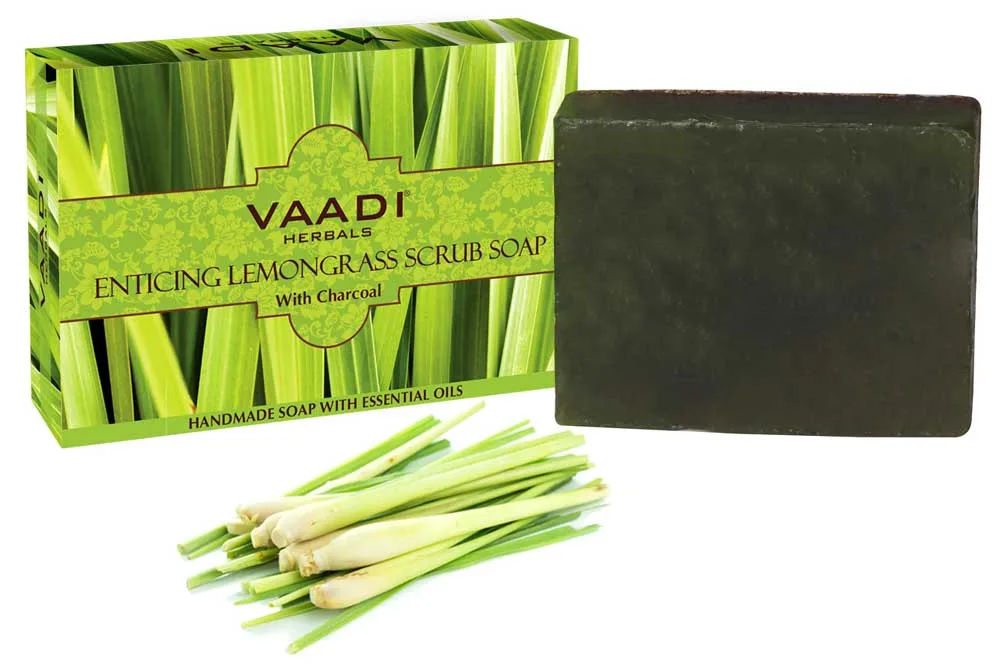 Скраб-мыло Лимонная трава 75 г Vaadi Herbals Enticing Lemongrass Scrub Soap