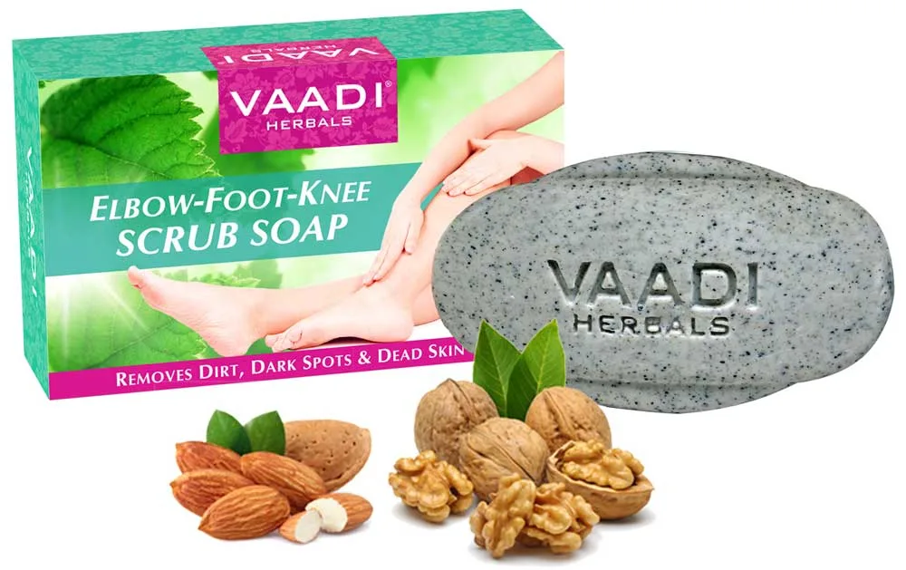 Скраб-мило з мигдалем та волоським горіхом 75 г Vaadi Herbals Elbow-Foot-Knee Scrub Soap