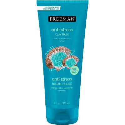 Маска для лица глиняная очищающая Авокадо + Овсяная мука 175 мл Freeman Anti-stress Dead Sea Minerals Clay Mask