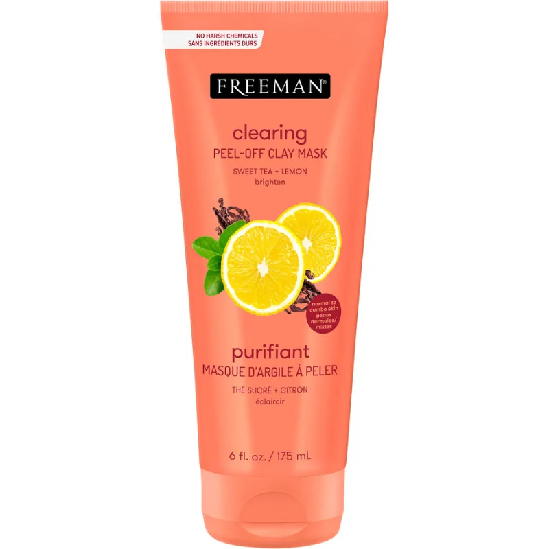 Маска-скатка глиняна для обличчя Солодкий чай і Лимон 175 мл Freeman Clearing Sweet Tea & Lemon Peel Off Clay Mask