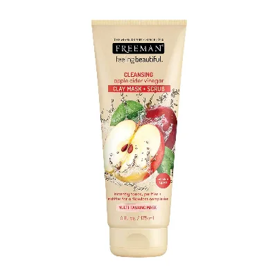 Маска 4в1 для обличчя Оцет яблучного сидру 175 мл Freeman Apple Cider Vinegar Clay Mask + Scrub