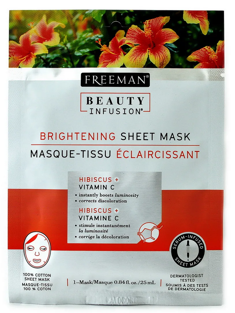 Тканинна маска освітлююча Гібіскус і Вітамін С 25 мл Freeman Brightening Hibiscus & Vitamin C Sheet Mask