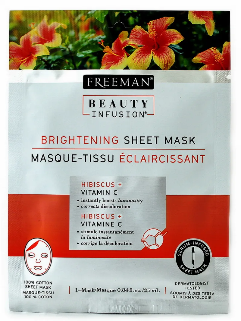 Тканинна маска освітлююча Гібіскус і Вітамін С 25 мл Freeman Brightening Hibiscus & Vitamin C Sheet Mask