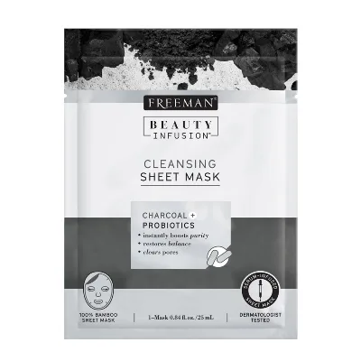 Тканинна маска очищаюча Вугілля і Пробіотики 25 мл Freeman Cleansing Charcoal & Probiotics Sheet Mask