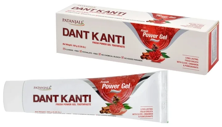 Зубна паста Дант Канті Сила свіжого гелю 150 г Patanjali Dant Kanti Fresh Power Gel