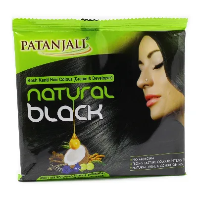 Крем-фарба для волосся - Натуральний чорний 40 г Patanjali Kesh Kanti Hair Colour Natural Black