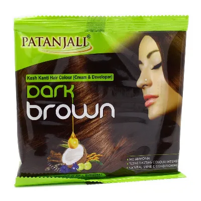 Крем-фарба для волосся - Темно-коричневий 40 г Patanjali Kesh Kanti Hair Colour Dark Brown
