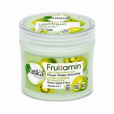 Маска для відновлення та зміцнення волосся Fruitamin Зелене яблуко та Ківі 350 мл Dabur Fruitamin Hair Conditioning Mask Green Apple & Kiwi