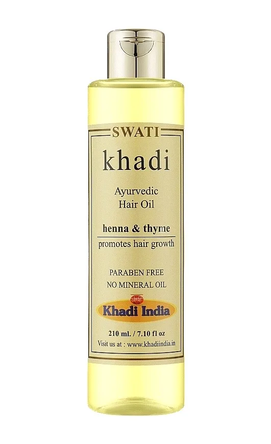Аюрведична олія для росту волосся Хна та чебрець 210 мл Khadi Swati Ayurvedic Hair Oil Henna & Thyme