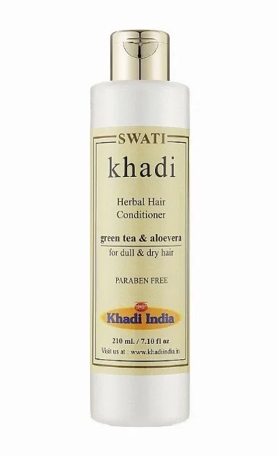 Натуральний кондиціонер для волосся Зелений чай та алое вера 210 мл Khadi Swati Herba Hair Conditioner Green Tea & Alovera