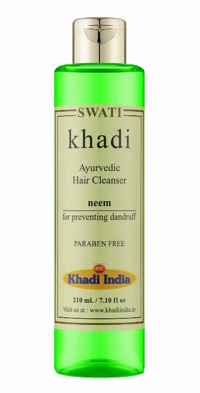 Аюрведичний очищувальний засіб для волосся від лупи Ним 210 мл Khadi Swati Ayurvedic Hair Cleanser Neem