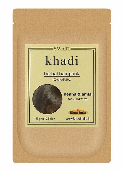 Трав'яна маска для зміцнення волосся Хна та амла 150 г Khadi Swati Herbal Hair Pack Henna & Amla