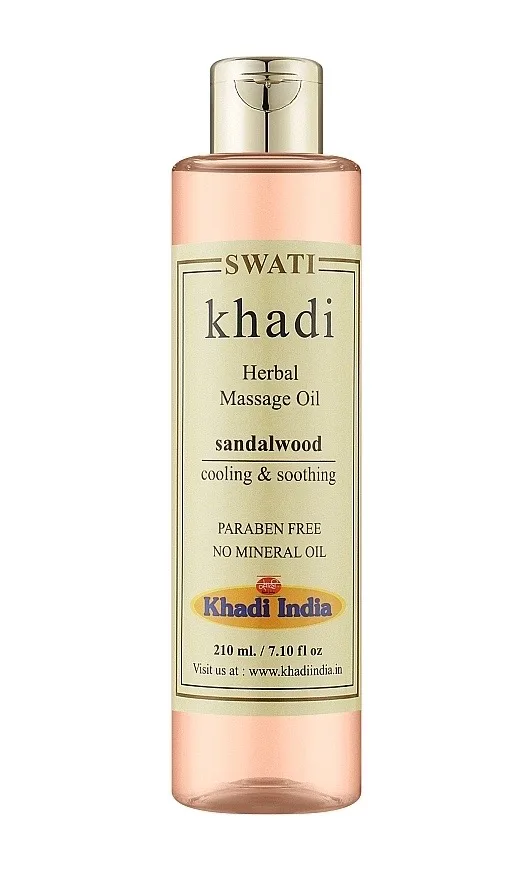 Травяное масло массажное Сандаловое дерево 210 мл Khadi Swati Herbal Massage Oil Sandalwood