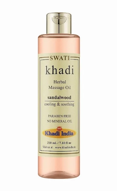Трав'яна олія масажна Сандалове дерево 210 мл Khadi Swati Herbal Massage Oil Sandalwood