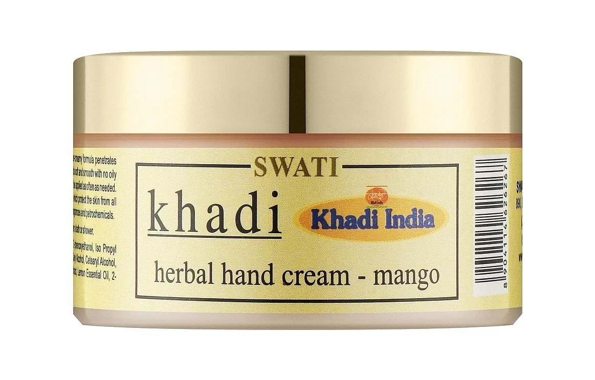 Трав'яний крем для рук Манго 50 г Khadi Swati Herbal Hand Cream-Mango