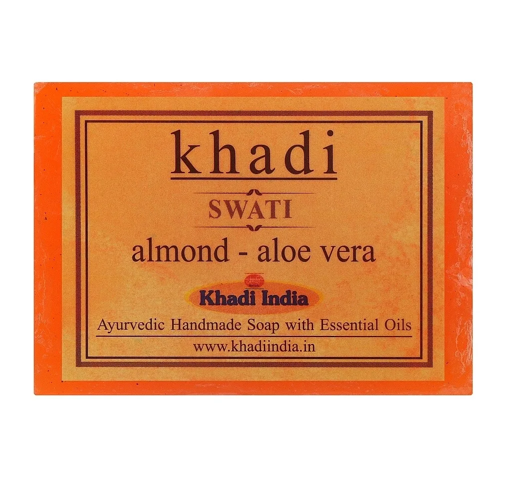 Мило ручної роботи з мигдалем та алое вера 125 г Khadi Swati Almond Aloe Vera Soap