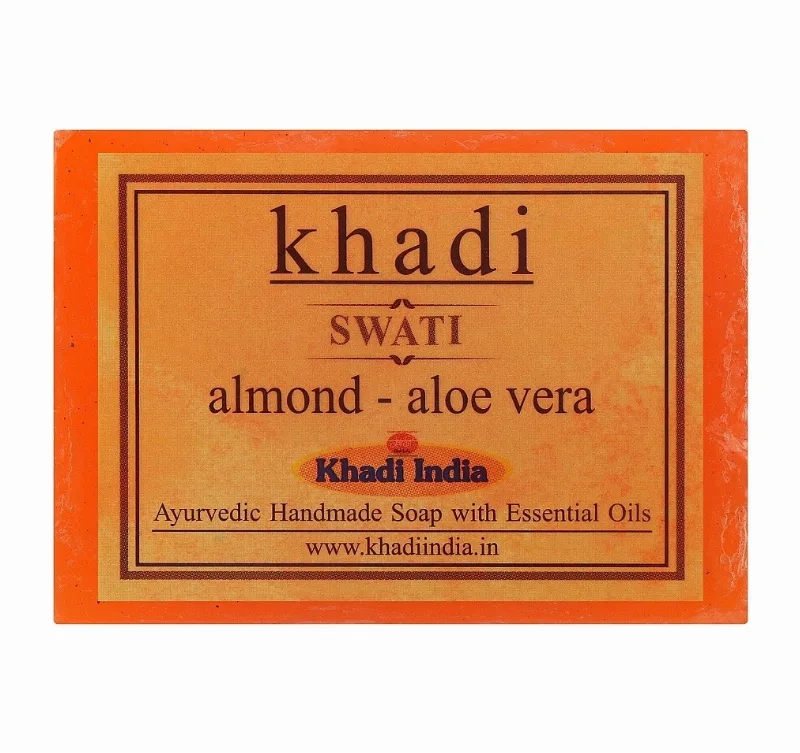 Мило ручної роботи з мигдалем та алое вера 125 г Khadi Swati Almond Aloe Vera Soap