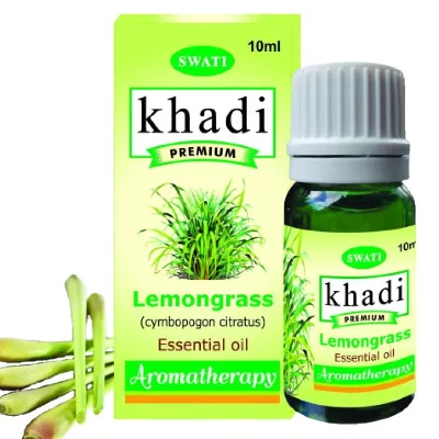 Ефірна олія Лемонграсу 10 мл Khadi Swati Premium Essential Oil Lemongrass