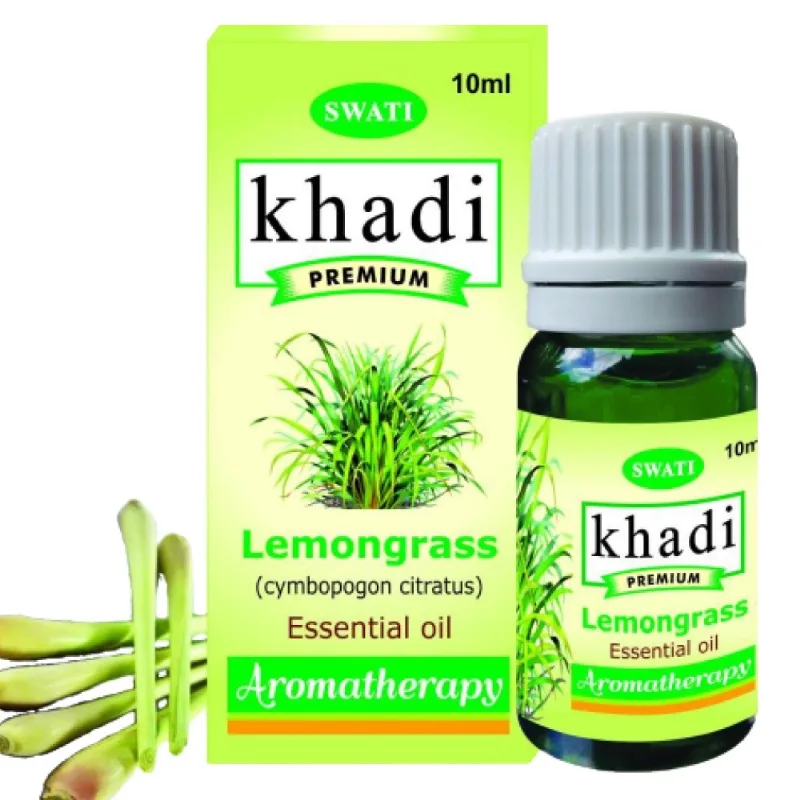 Ефірна олія Лемонграсу 10 мл Khadi Swati Premium Essential Oil Lemongrass