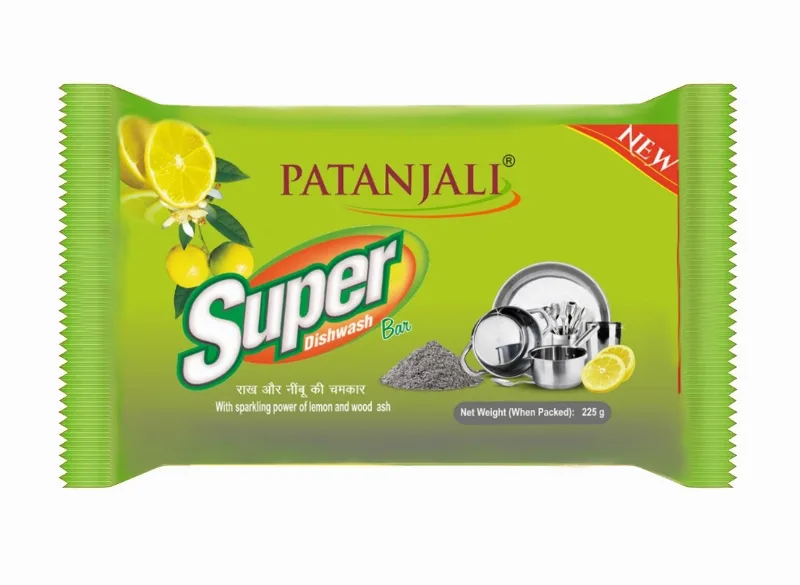 Мыло для мытья посуды с лимоном и золой 145 г Patanjali Super Dishwash Bar