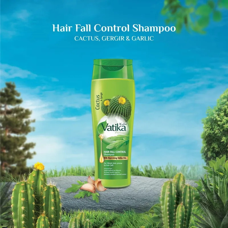 Шампунь проти випадіння волосся з диким кактусом 400 мл Dabur Vatika Hair Fall Control Shampoo 400ml