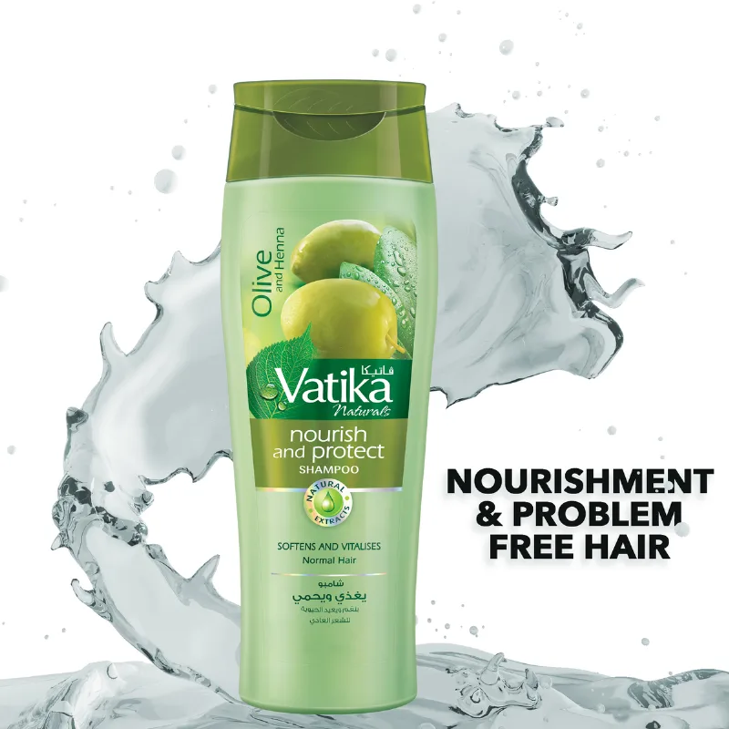Шампунь живильний 400 мл Dabur Vatika Nourish and Protect Shampoo 400ml