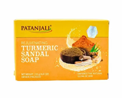 Мило омолоджуюче з Сандалом та Куркумою 125 г Patanjali Turmeric Sandal Soap