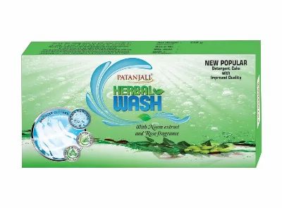 Мыло для стирки с экстрактом Нима и ароматом лимона 250 г Patanjali Herbo Wash Detergent Cake With Neem and Rose fragrance 250 g