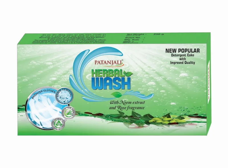 Мыло для стирки с экстрактом Нима и ароматом лимона 250 г Patanjali Herbo Wash Detergent Cake With Neem and Rose fragrance 250 g