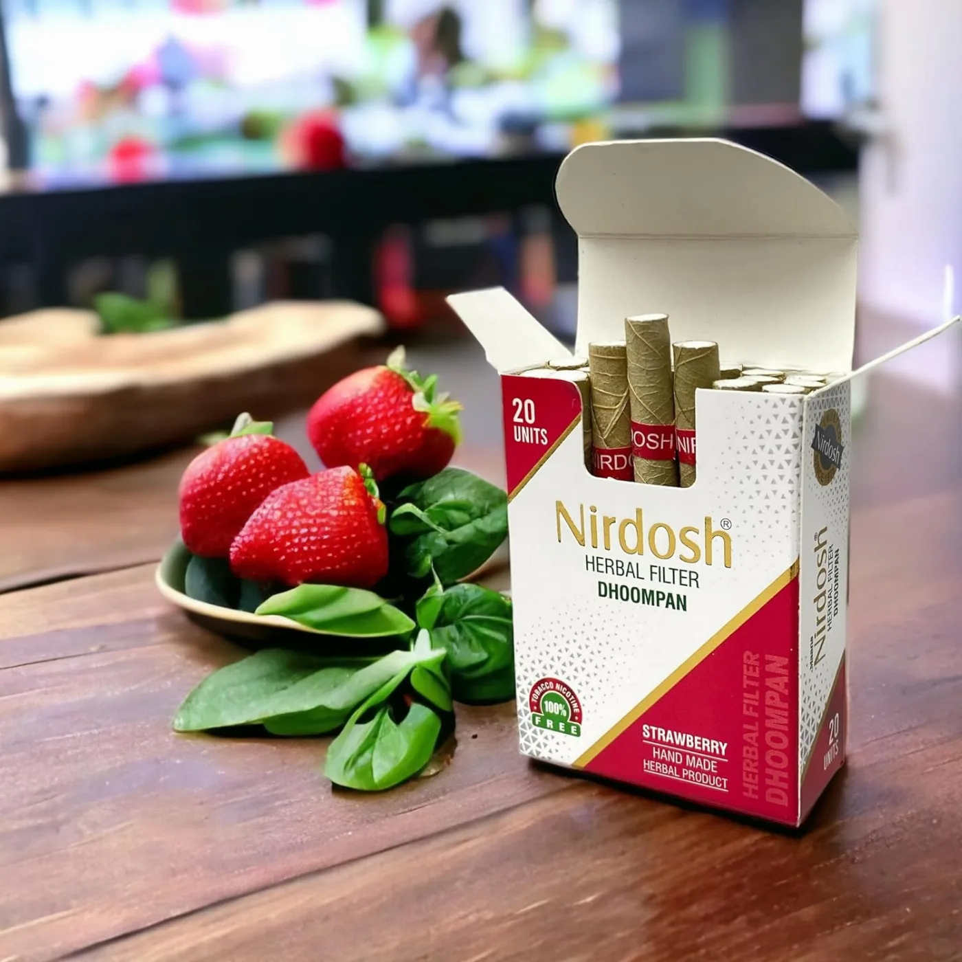Нірдош Полуниця 20 шт Maans Nirdosh Herbal Dhoompan Strawberry