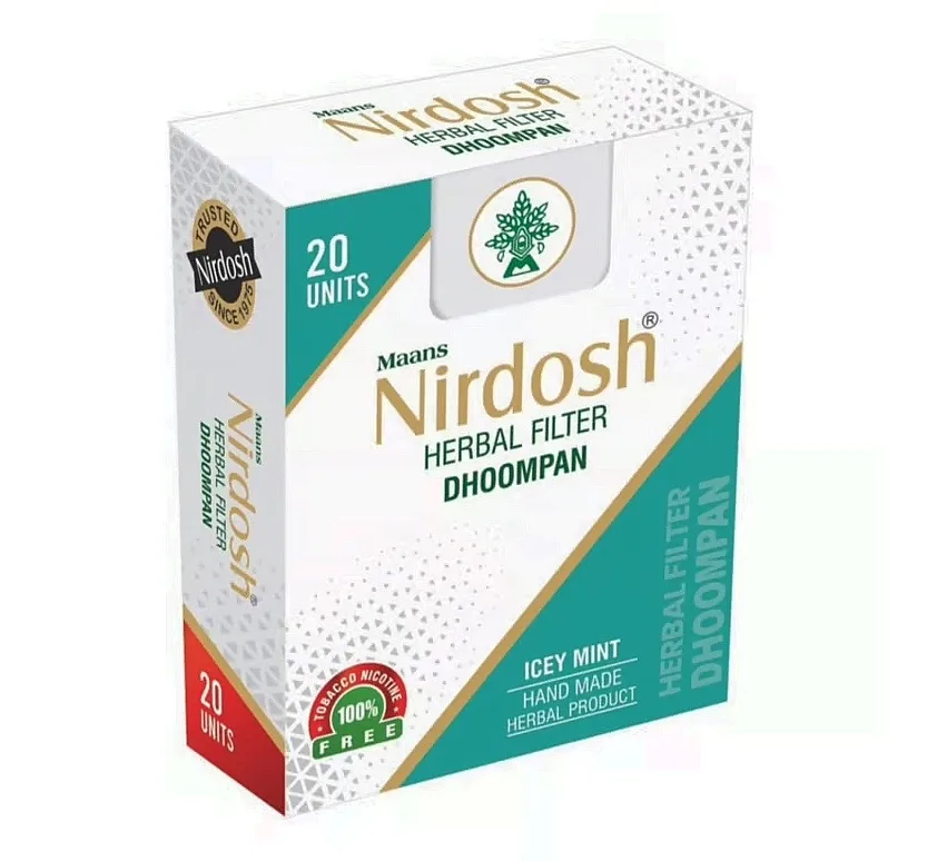 Нірдош Мʼята 20 шт Maans Nirdosh Herbal Filter Dhoompan Icey Mint