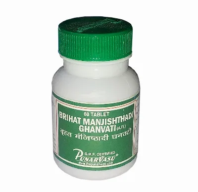 Бріхат Манжиштхаді Гханваті 60 табл Punarvasu Brihat Manjishthadi Ghanvati 60tab