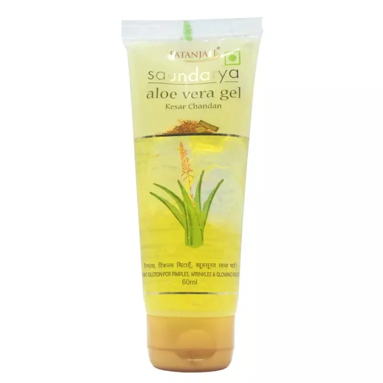 Гель Алое Вера Саундарья з шафраном і сандалом 60 мл Patanjali Saundarya Aloe Vera Gel Kesar Chandan 60 ml
