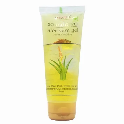 Гель Алое Вера Саундарья з шафраном і сандалом 60 мл Patanjali Saundarya Aloe Vera Gel Kesar Chandan 60 ml